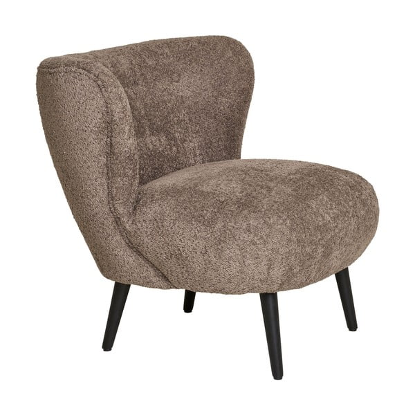 Hnědé křeslo z textilie bouclé Covelo – House Nordic-image-2