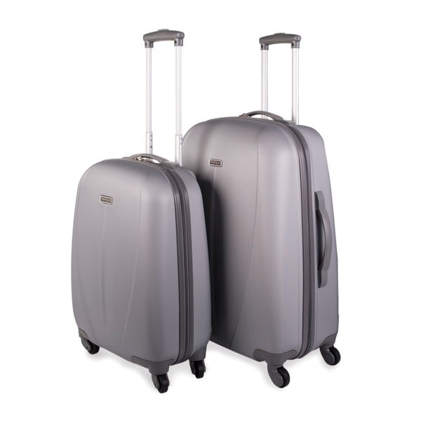 Sada 2 světle šedých cestovních kufrů na kolečkách Arsamar Wright