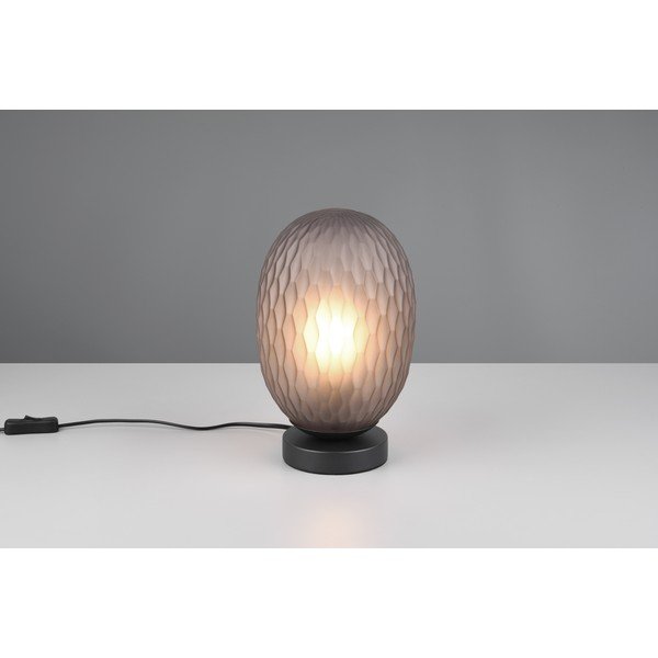 Matně černá stolní lampa se skleněným stínidlem (výška 28,5 cm) Facette – Trio-image-2