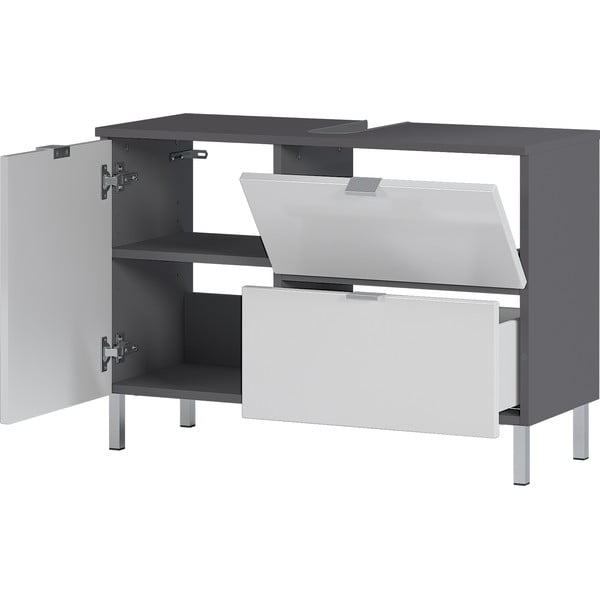 Bílo-šedá skříňka pod umyvadlo 80x56 cm Mauresa - Germania-image-3