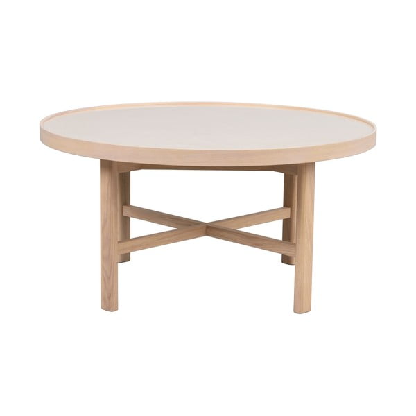 Kulatý konferenční stolek s keramickou deskou v přírodní barvě 90x90 cm Marsden – Rowico