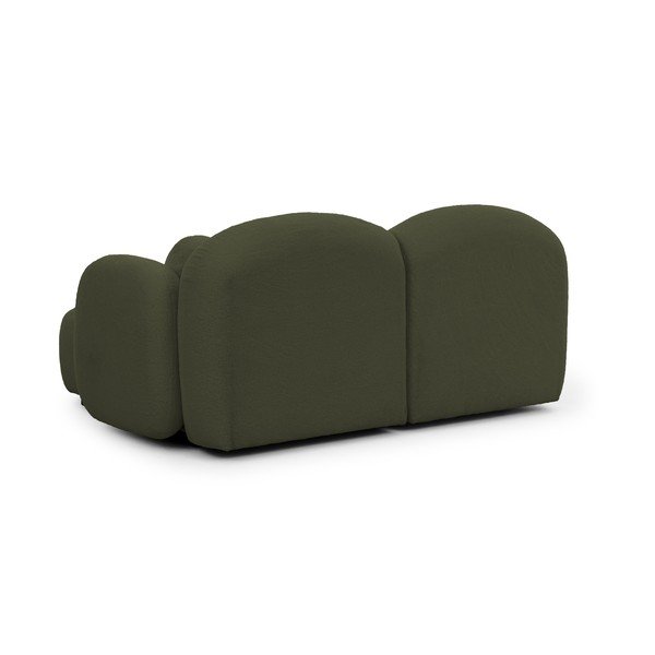 Zelená rohová pohovka z textilie bouclé (pravý roh/s lenoškou) Orbit – Ropez-image-3