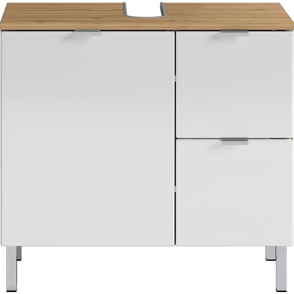 Bílá skříňka pod umyvadlo v dekoru dubu 60x56 cm Mauresa - Germania-image-2