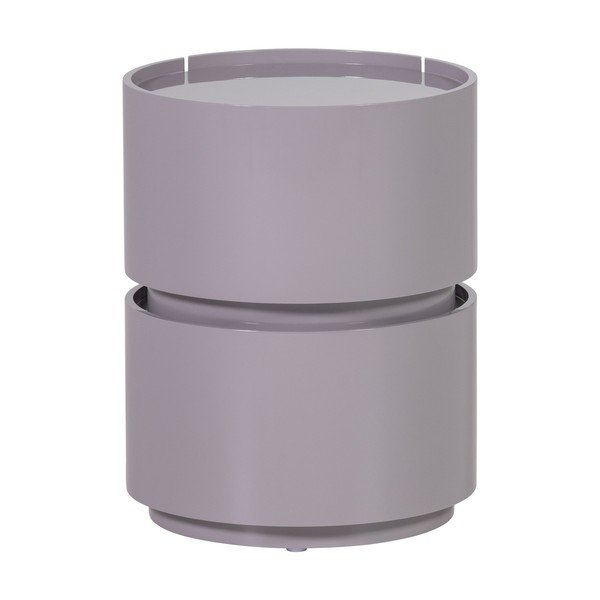 Světle šedý lesklý noční stolek Lunex – WOOOD