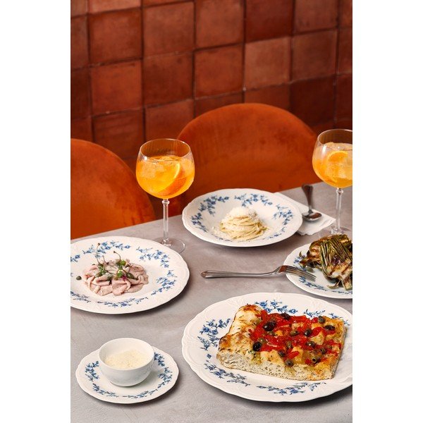 Bílý/modrý porcelánový talíř ø 27,5 cm Retro – BonBistro-image-2