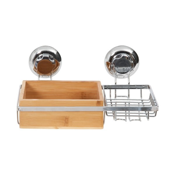 Bambusový nástěnný košík s miskou na mýdlo Compactor Spa-image-4