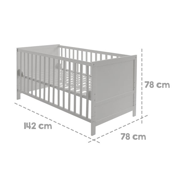 Světle šedá postýlka 70x140 cm – Roba-image-4