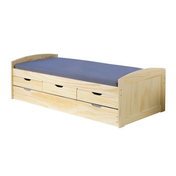 Dřevěná jednolůžková postel s úložným prostorem 13Casa Moon, 90 x 200 cm