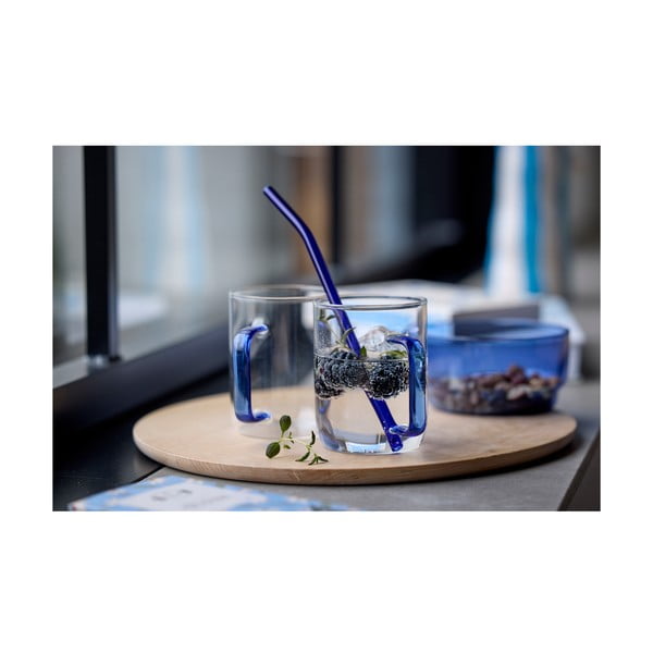 Skleněná brčka v sadě 4 ks s čistícím kartáčkem – Lyngby Glas-image-1