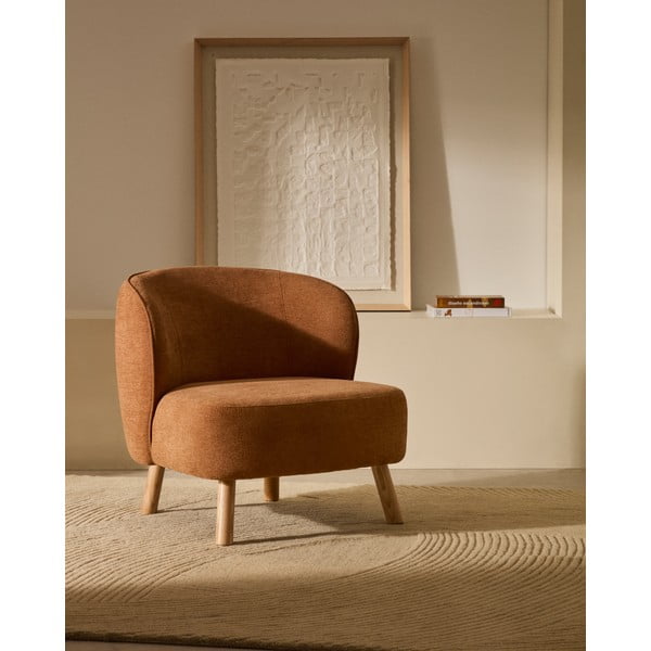 Žinylkové křeslo v terakotové barvě Ulit – Kave Home-image-1