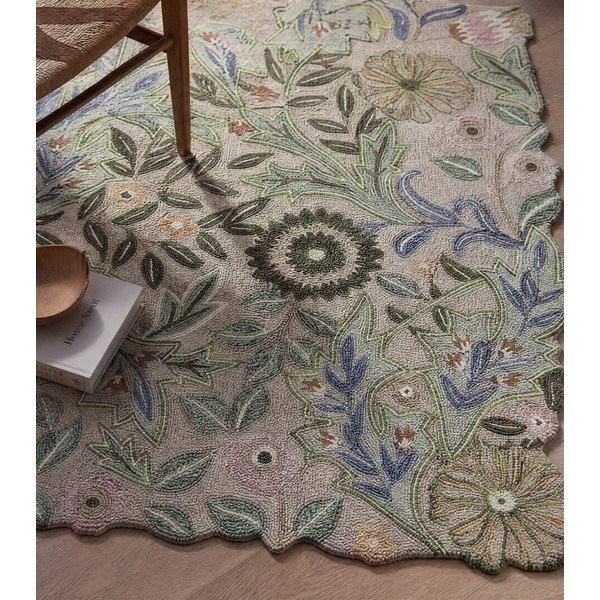 Zelený ručně tkaný vlněný koberec 120x170 cm Bryony Shaped Floral – Flair Rugs-image-4