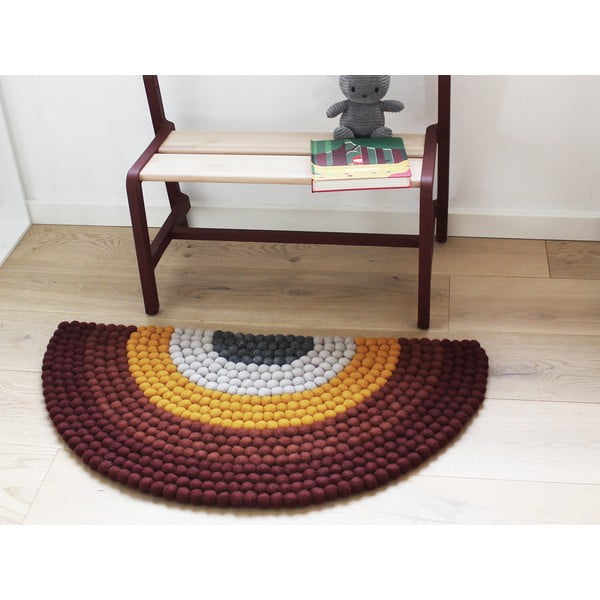 Dětský kuličkový vlněný koberec Wooldot Ball Rugs Rainbow Red-image-2