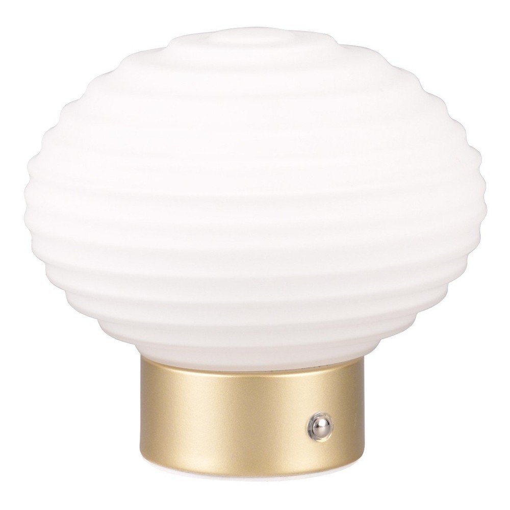 Stmívatelná LED stolní lampa v bílé a zlaté barvě se skleněným stínidlem (výška 14,5 cm) Earl – Reality
