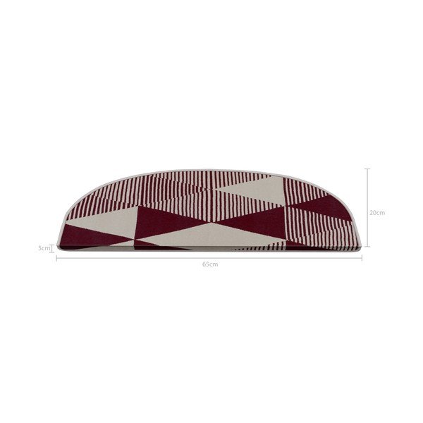 Bílo-vínové nášlapy na schody v sadě 16 ks 20x65 cm Triangles – Vitaus-image-4