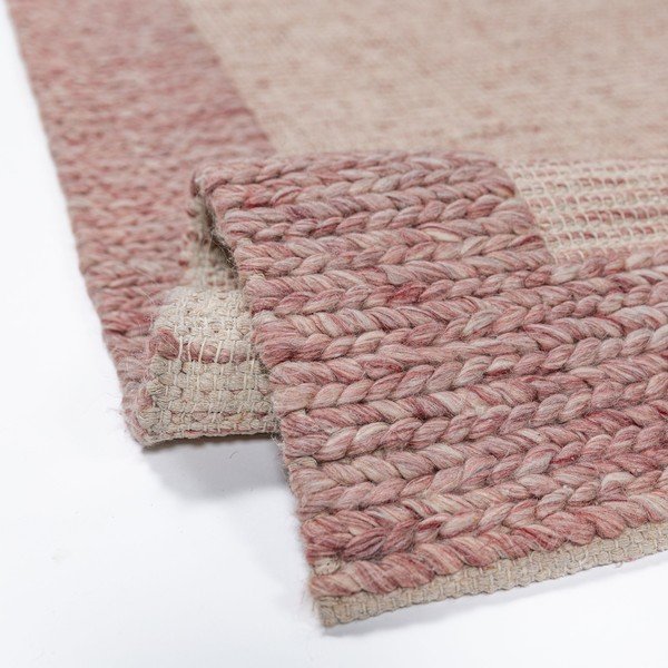 Světle růžový ručně tkaný koberec s příměsí vlny 120x170 cm Rue – Flair Rugs-image-4