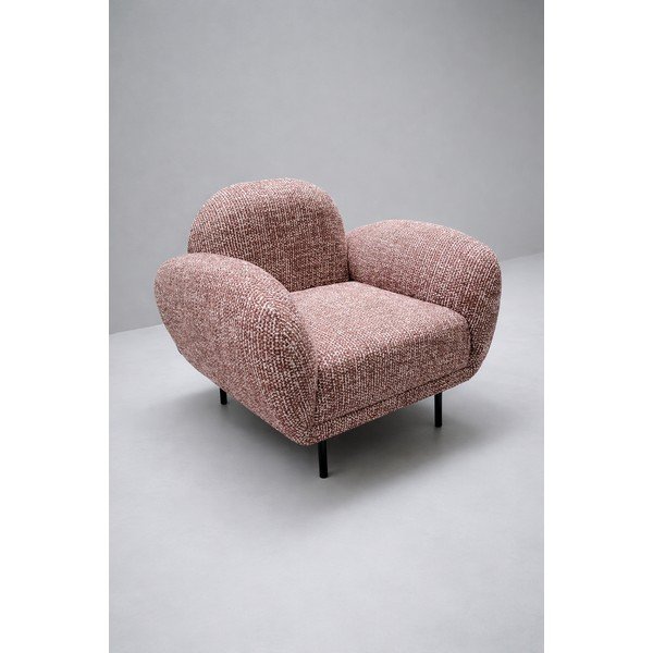 Křeslo z textilie bouclé v terakotové barvě Poppy - II. jakost – Micadoni -image-2