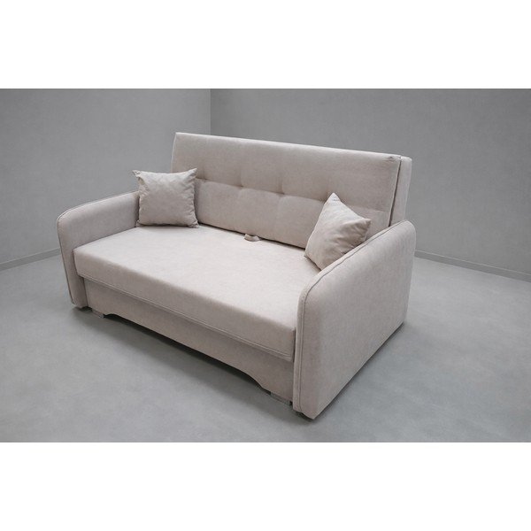 Béžová žinylková rozkládací/s úložným prostorem pohovka 155 cm Laine - II. jakost – ELTAP-image-2