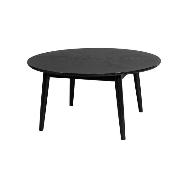 Černý kulatý konferenční stolek v dekoru dubu ø 80 cm Fabio – White Label