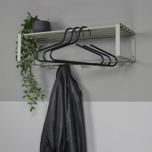 Šedozelený kovový nástěnný věšák s poličkou 70 cm Rex – Spinder Design-image-1