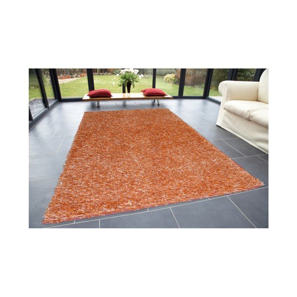 Oranžový koberec Webtappeti Shaggy, 75 x 155 cm