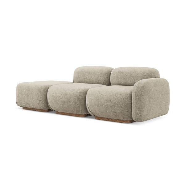 Béžová lenoška z textilie bouclé (levý roh) Ailani – Makamii-image-2