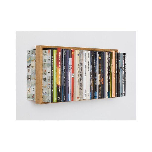 Knižní police z dubového dřeva das kleine b b9, výška 34 cm-image-3