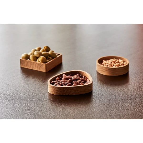 Dekorativní dřevěný úložný box v přírodní barvě 11x11x3 cm Square S – LIND DNA-image-2