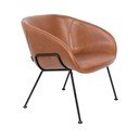 Hnědé křeslo z imitace kůže Zuiver Feston