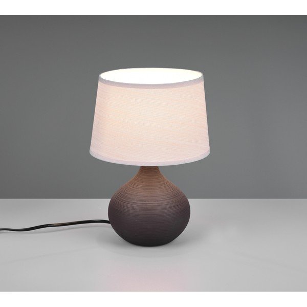 Tmavě hnědá stolní lampa z keramiky a tkaniny Reality Martin, výška 29 cm-image-1