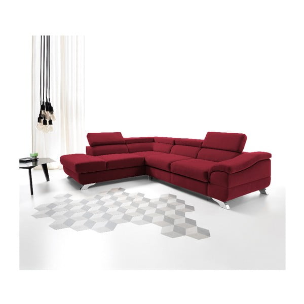 Červená rozkládací rohová pohovka Windsor & Co Sofas Gamma, levý roh-image-3