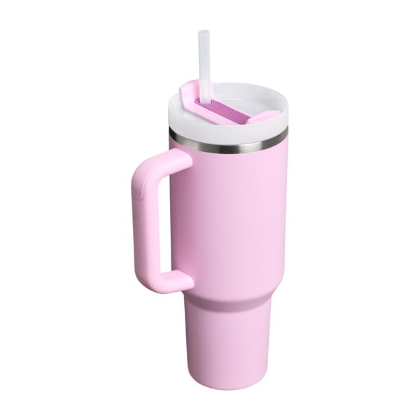 Růžová termoska s brčkem z nerezové oceli 1,18 l Quencher H2.0 FlowState Tumbler Cherry Blossom – Stanley-image-3