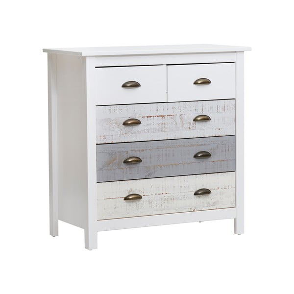 Bílo-šedá komoda se 4 šuplíky Marckeric Romantica, 79 x 80 cm-image-3