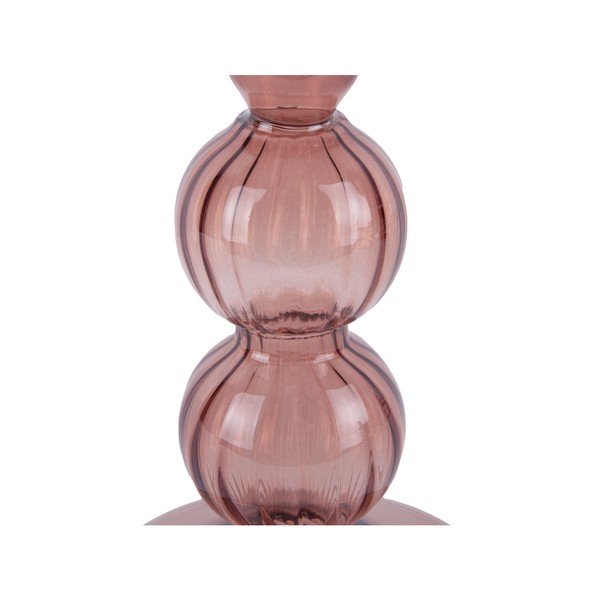 Růžový skleněný svícen PT LIVING Swirl Bubbles-image-2