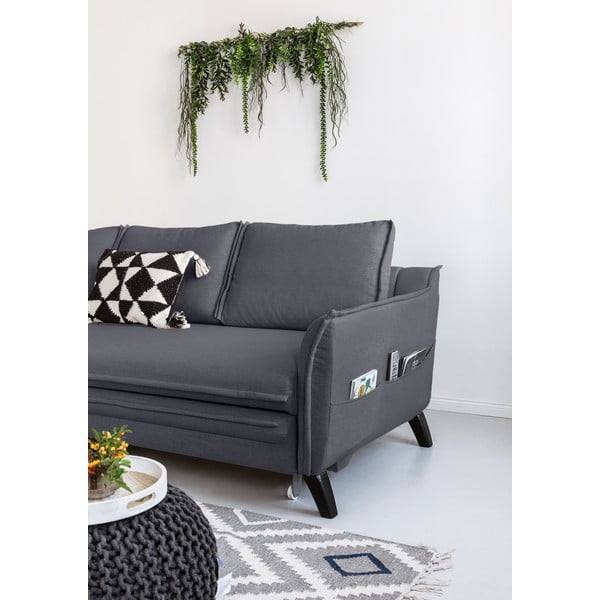 Antracitová rozkládací rohová pohovka Miuform Charming Charlie, levý roh-image-4