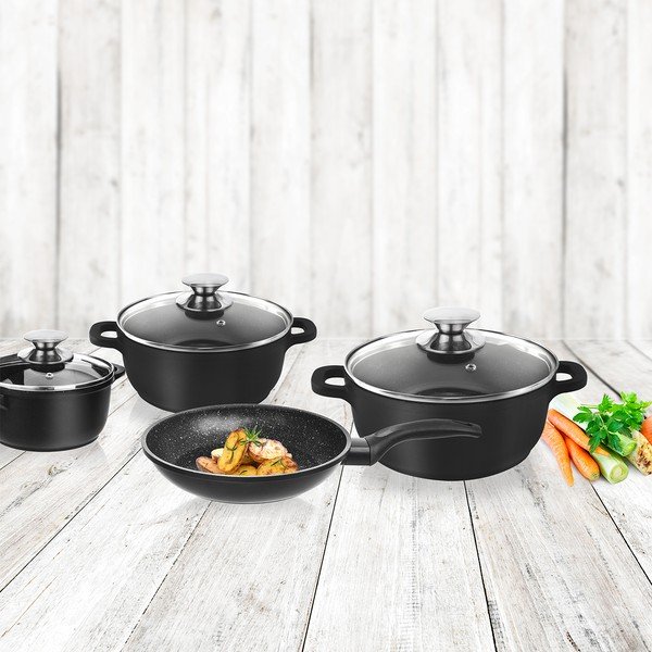 4dílná sada nádobí se 3 skleněnými pokličkami Orion Grande-image-1