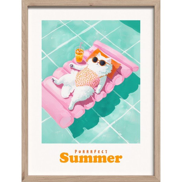 Tištěný obraz s rámem 30x40 cm Purrrfect – Styler