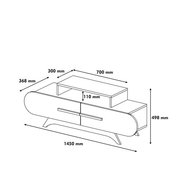 Bílý TV stolek s detaily v dekoru ořechového dřeva-image-3