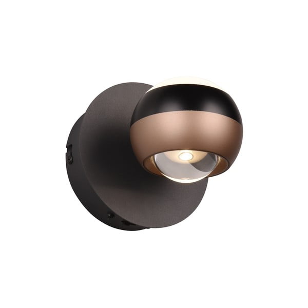LED nástěnné svítidlo ø 10 cm v černo-měděné barvě Orbit – Trio Select