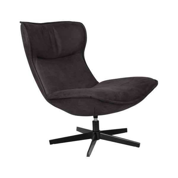 Tmavě šedé otočné křeslo John – White Label