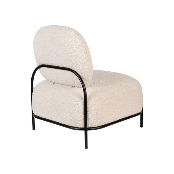 Krémové křeslo z textilie bouclé Polly – White Label-image-4