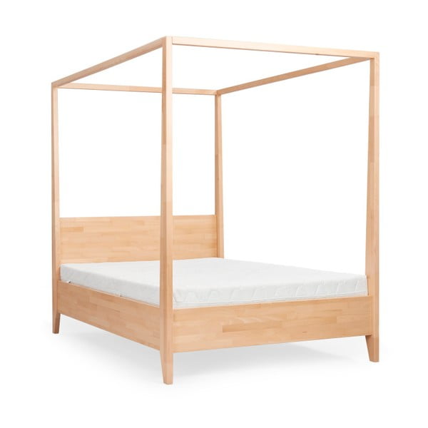 Dvoulůžková postel z masivního bukového dřeva SKANDICA Canopy, 200 x 200 cm