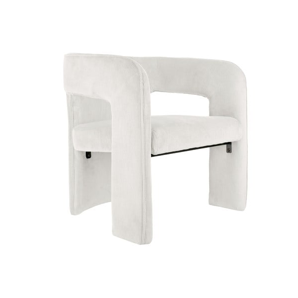 Bílé manšestrové křeslo Vigor – Leitmotiv