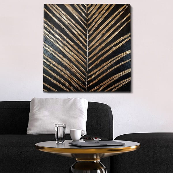 Ručně malovaný obraz 70x70 cm Palm Leaf – Wallity-image-1