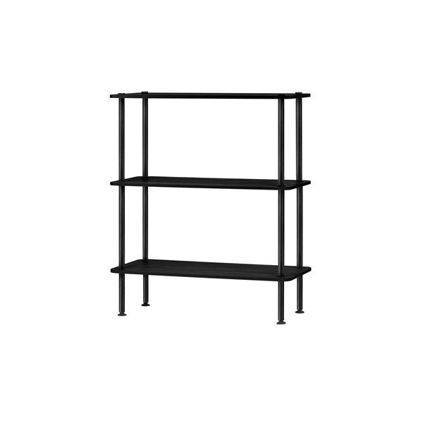 Černý regál v dekoru dubu 80x90,5x35 cm Teidi – noo.ma