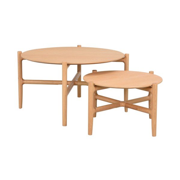 Přírodní odkládací stolek z dubového dřeva Rowico Holton, ø 80 cm-image-3
