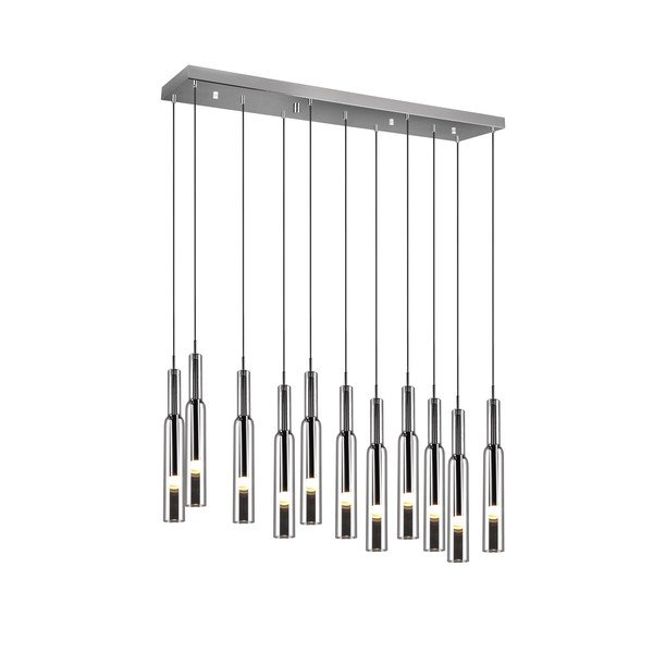 LED závěsné svítidlo se skleněným stínidlem ve stříbrné barvě Lucent – Trio Select-image-4