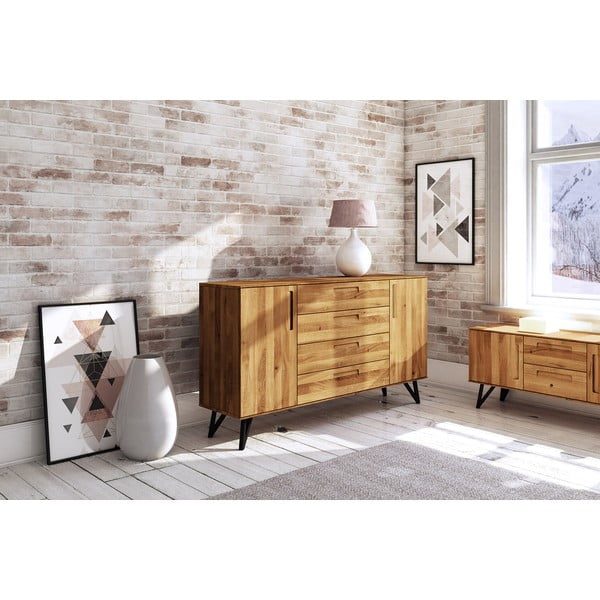 Vysoká komoda z dubového dřeva 182x100 cm Golo - The Beds-image-4