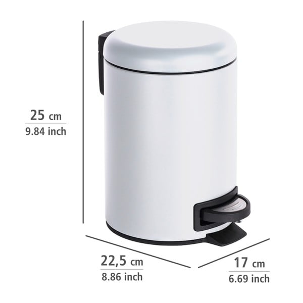 Bílý odpadkový koš Wenko Leman, 3 l-image-2