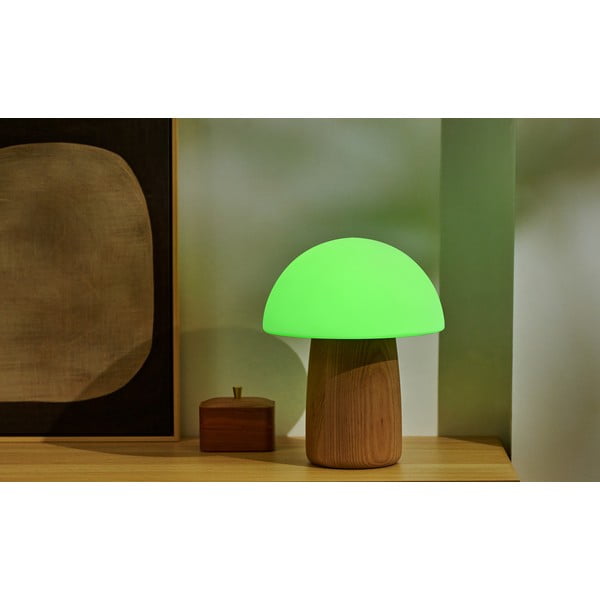 Stmívatelná stolní lampa v přírodní barvě se skleněným stínidlem (výška 32 cm) Alice – Gingko-image-4