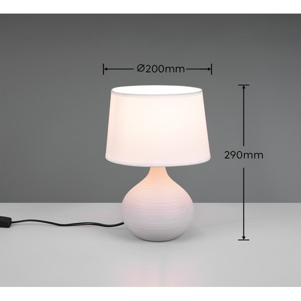 Bílo-hnědá stolní lampa z keramiky a tkaniny Reality Martin, výška 29 cm-image-3